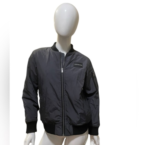 Calvin Klein Jeans Black Bomber Jacket Large - Picture 3 of 16